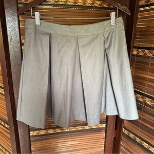 Gray Pleated Mini Skirt